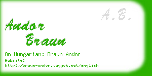 andor braun business card